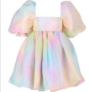 SELKIE, The Puff Dress in Rainbow, Size 2XL, NWT